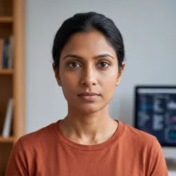 Priya Raman, a fictional Moodwell AI coach